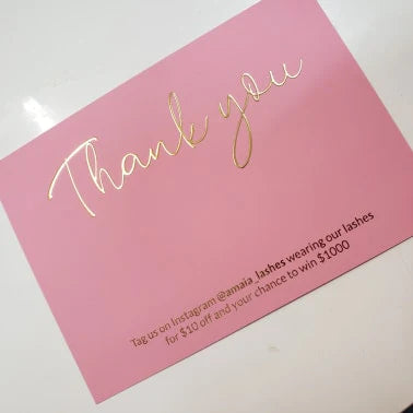 Velvet Foiled Thank you Postcard