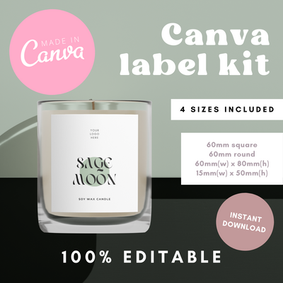 Sage Moon Canva Label Kit