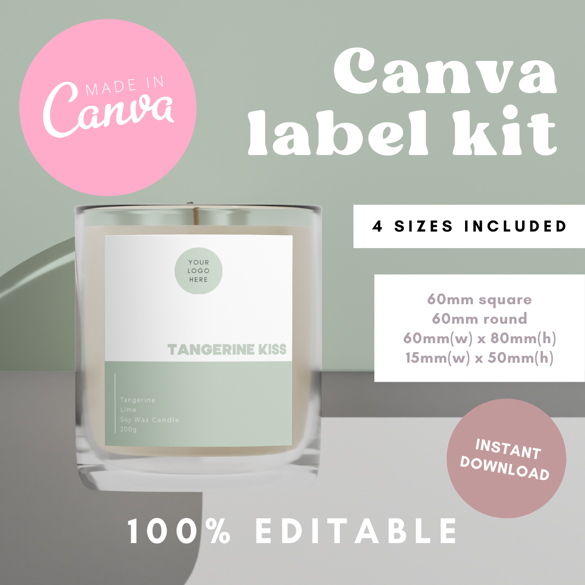 Tangerine Kiss Canva Label Kit