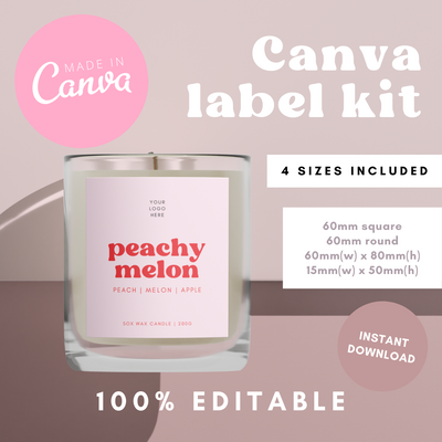 Peachy Melon Canva Label Kit