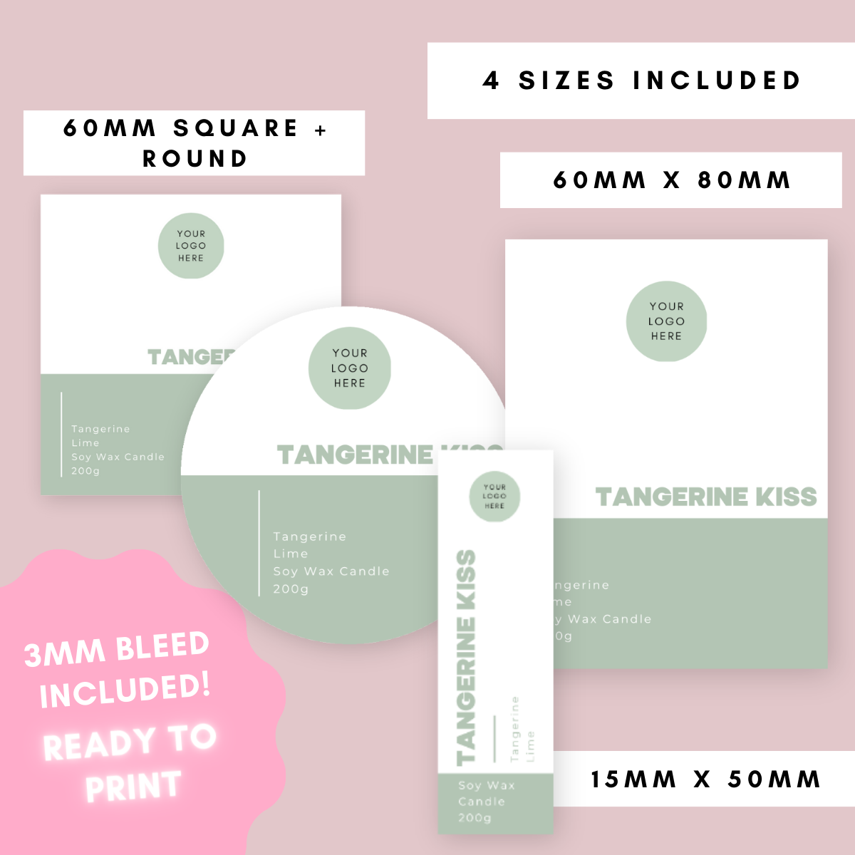 Tangerine Kiss Canva Label Kit