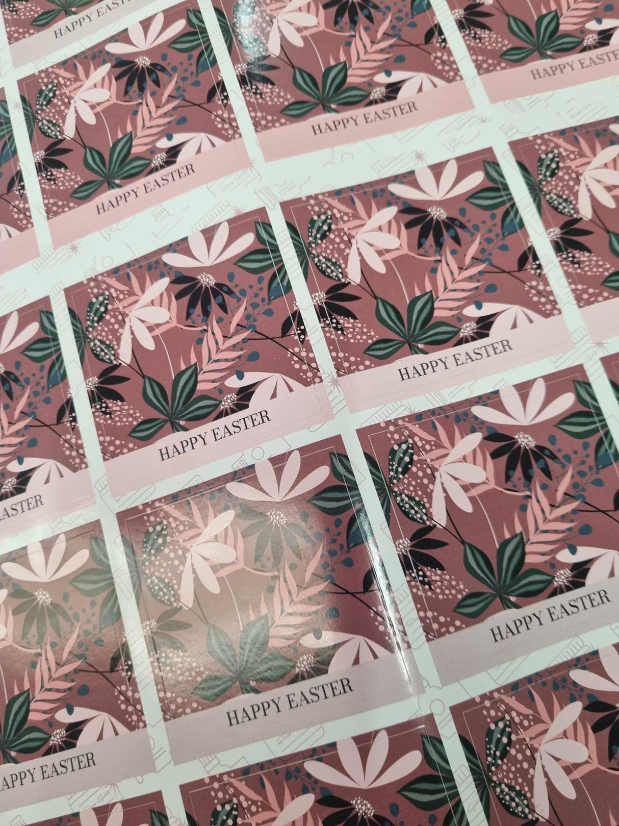 Happy Easter Tropical Vinyl Label Pack Square Matte/Gloss/Foil
