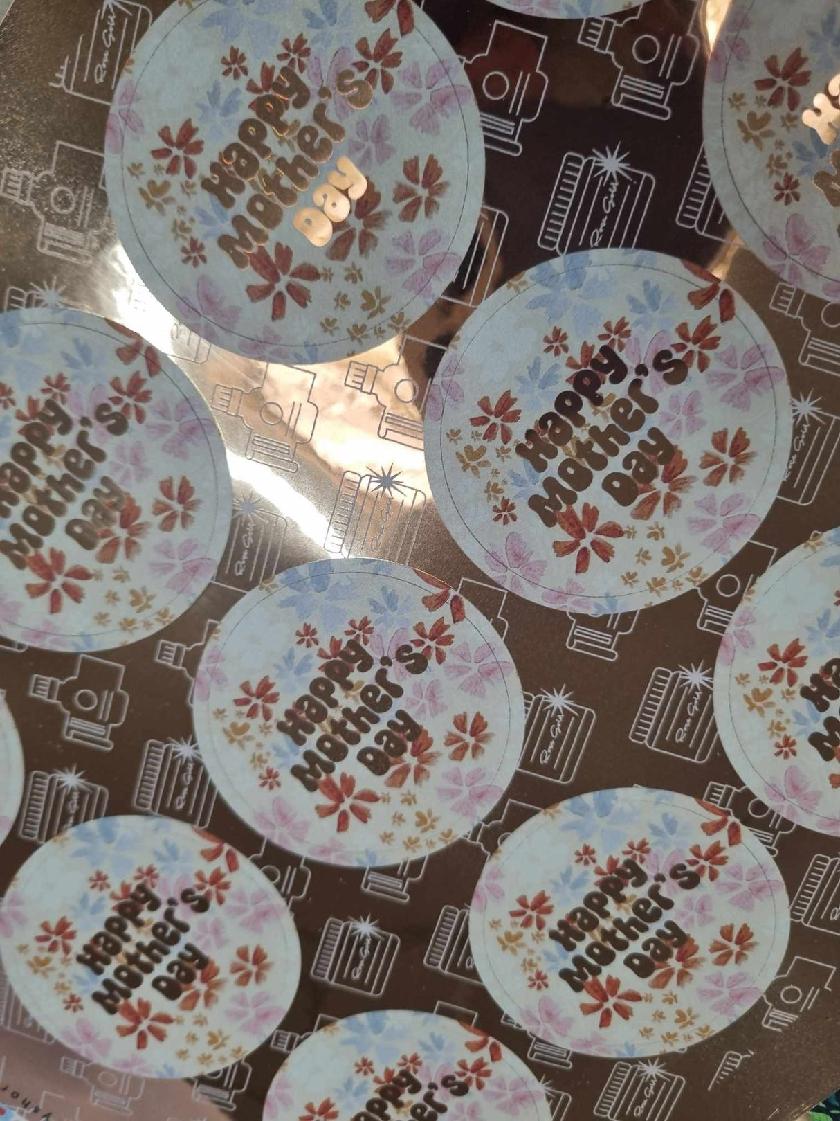 Jess Walker Mothers Day 2023 Vinyl Label Pack TWO (ROUND) FOIL