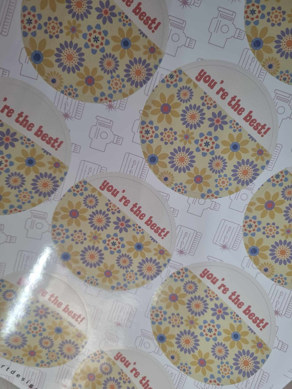 Retro Collection - Greetings edition - YOU'RE THE BEST - Round Vinyl Label Pack