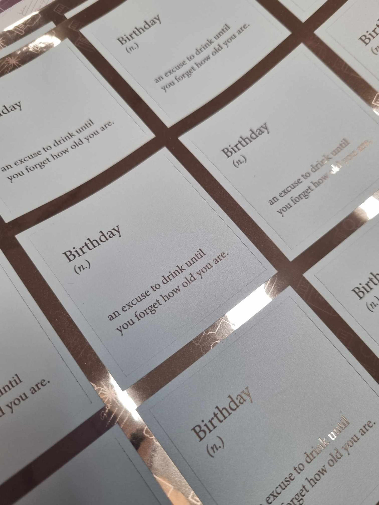 Foiled Birthday Definition Vinyl Label Pack