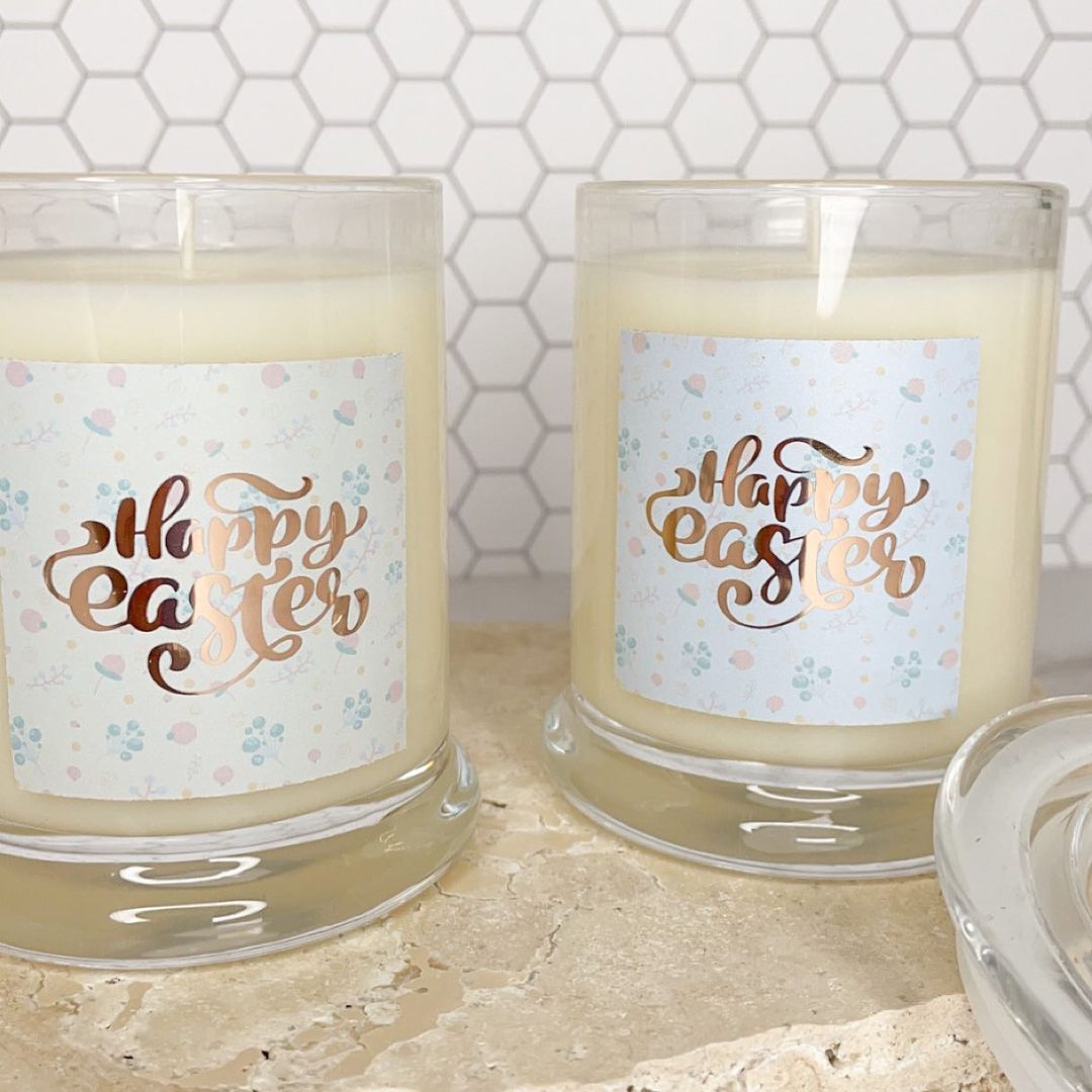 Happy Easter Sweet Flowers Vinyl Label Pack (Square) Matte/Gloss/Foil