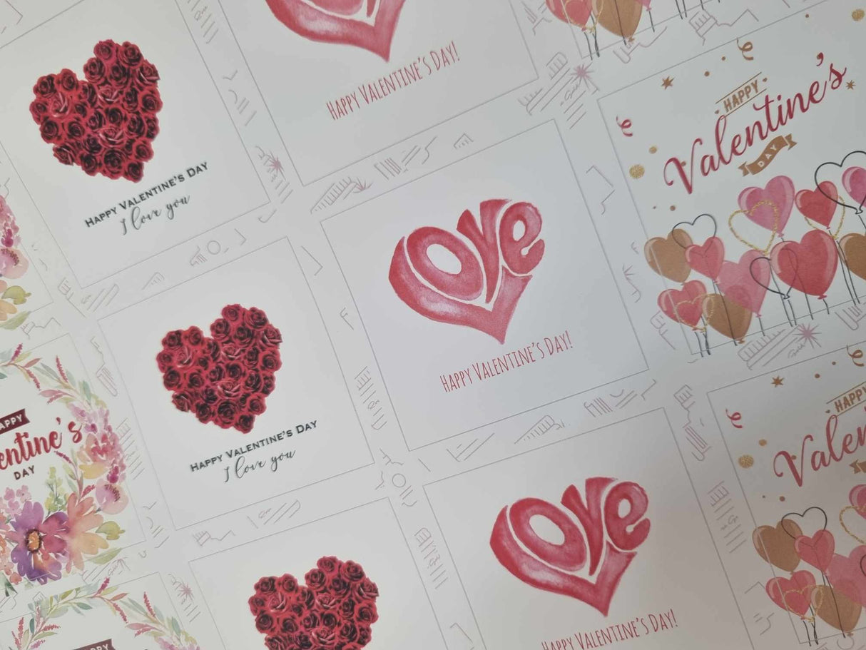 Valentines Day Square Vinyl Label Pack