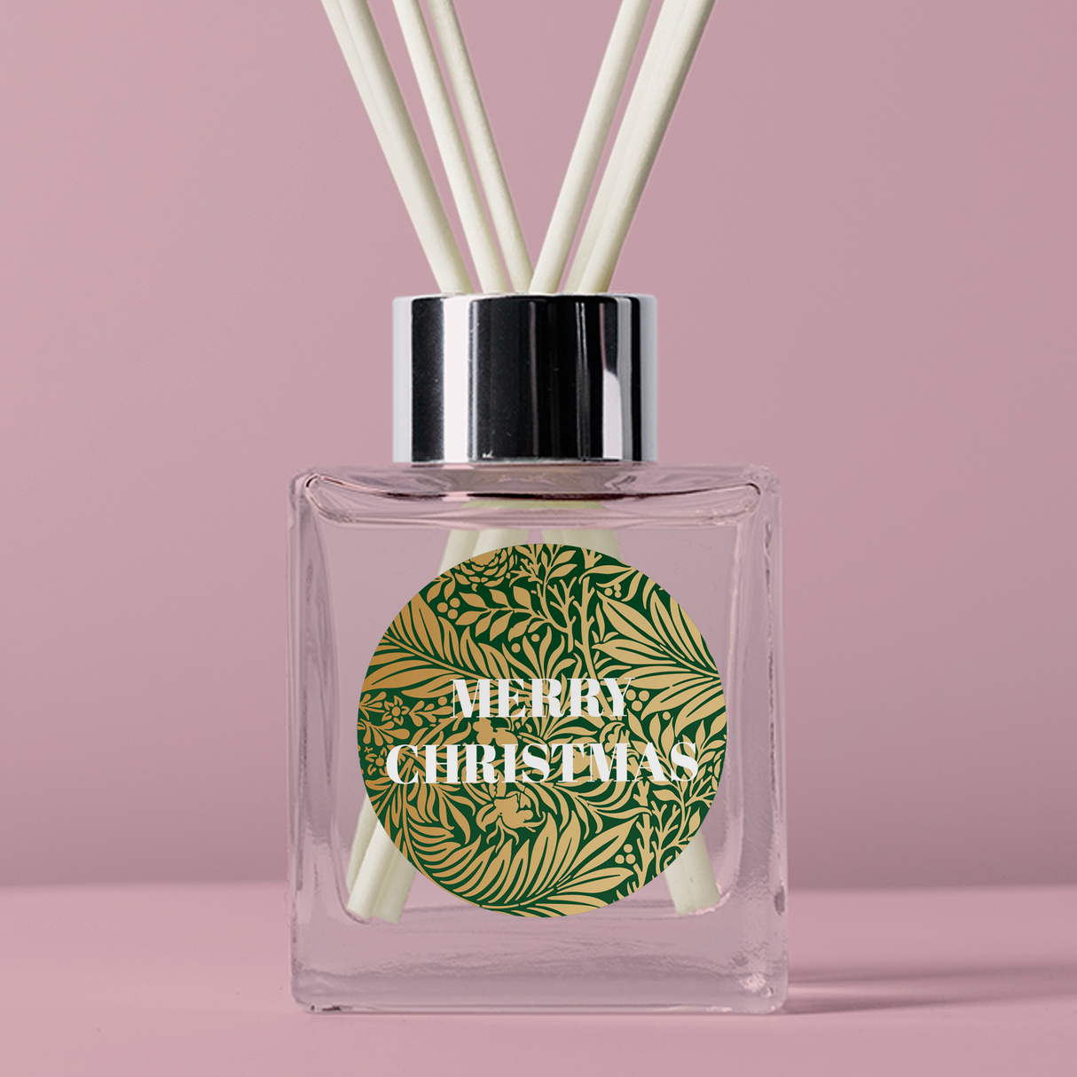 FOIL Golden Florals Christmas Collection - Round - Design Four Vinyl Label Pack