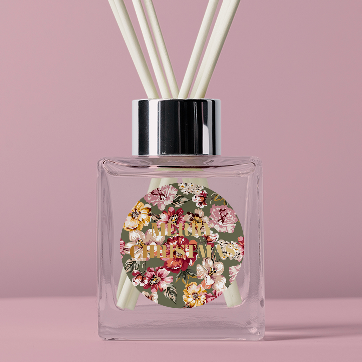 FOIL Golden Florals Christmas Collection - Round - Design Eight Vinyl Label Pack