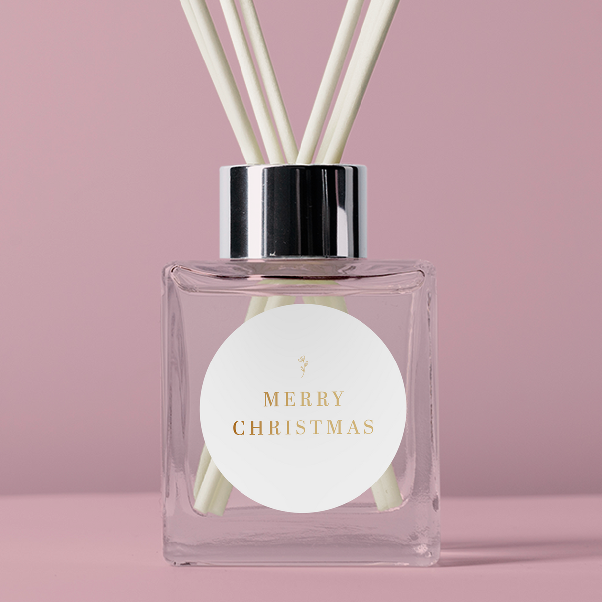 FOIL Golden Florals Christmas Collection - Round - Design Nine Vinyl Label Pack