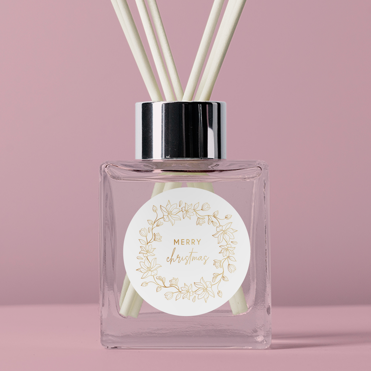 FOIL Golden Florals Christmas Collection - Round - Design Ten Vinyl Label Pack