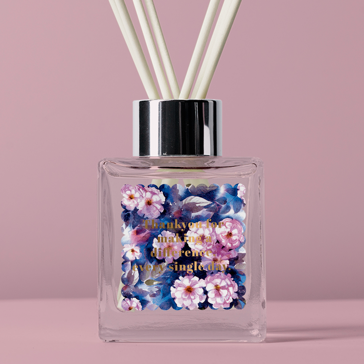 FOIL Golden Florals Teachers Appreciation Vinyl Label Pack - Design One - Square