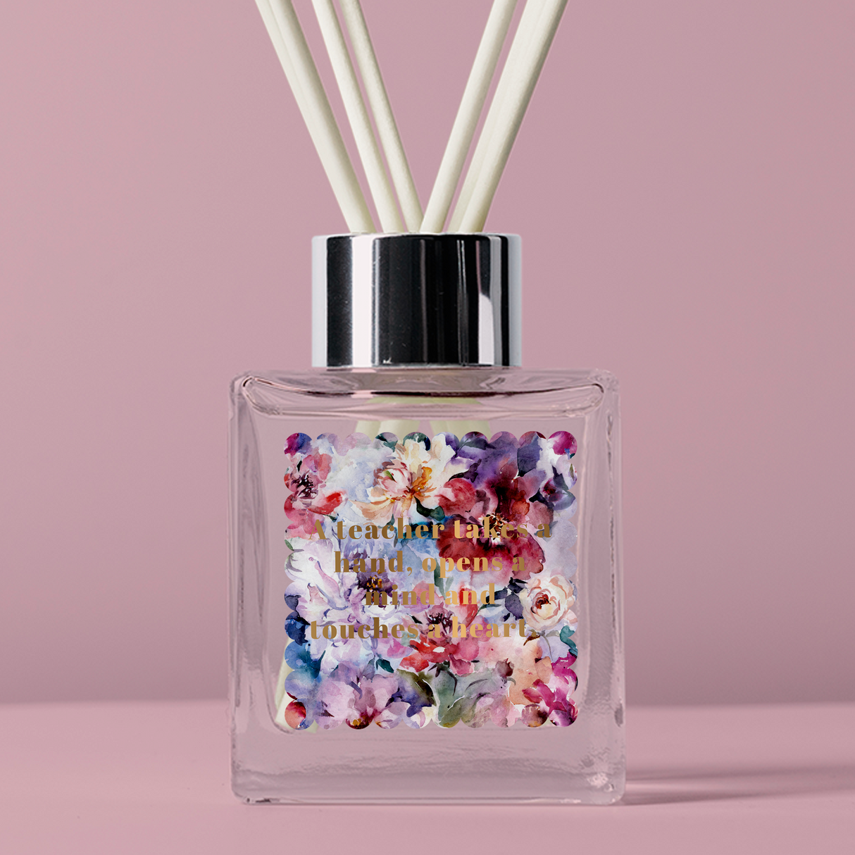 FOIL Golden Florals Teachers Appreciation Vinyl Label Pack - Design Two - Square