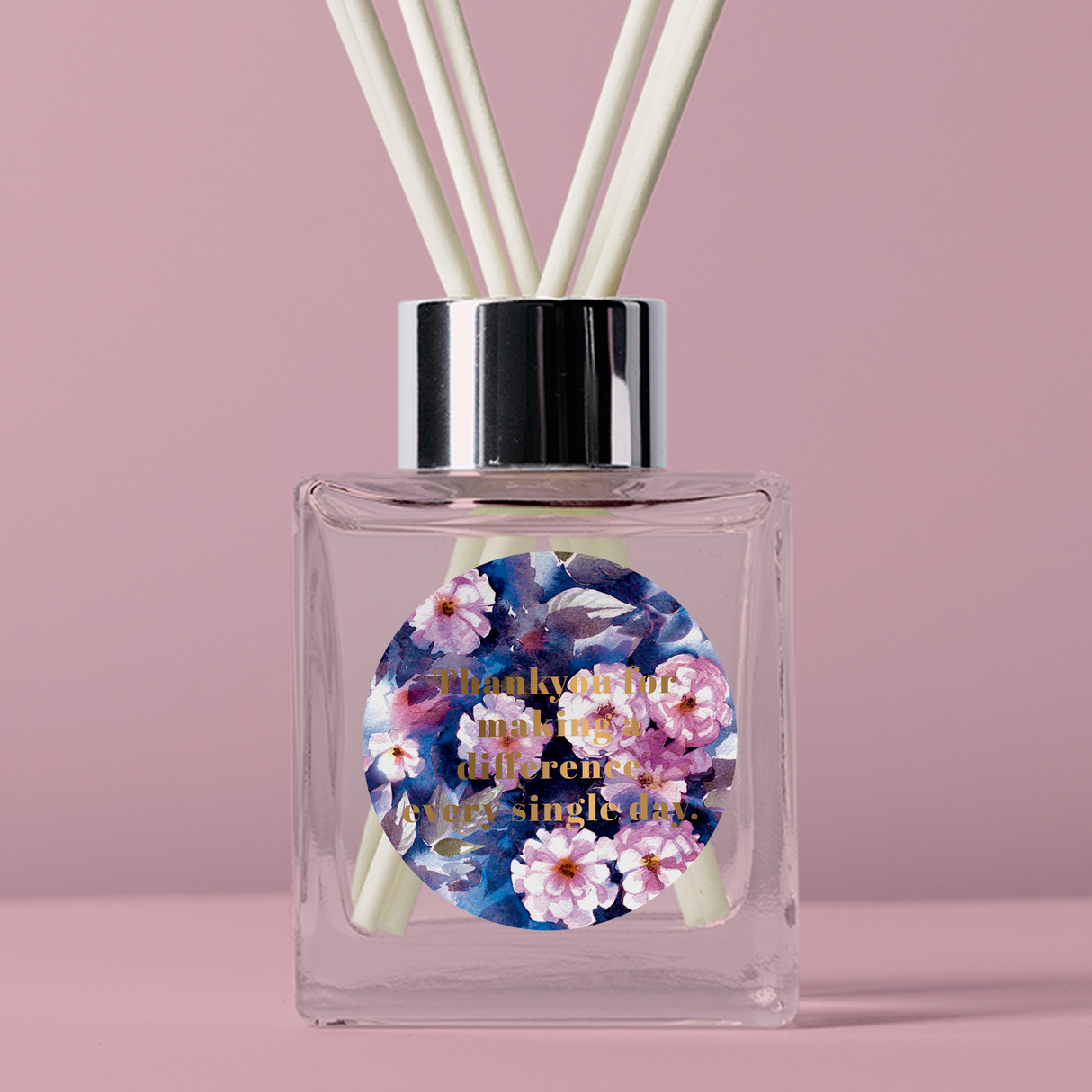 FOIL Golden Florals Teachers Appreciation Vinyl Label Pack - Design One - Round