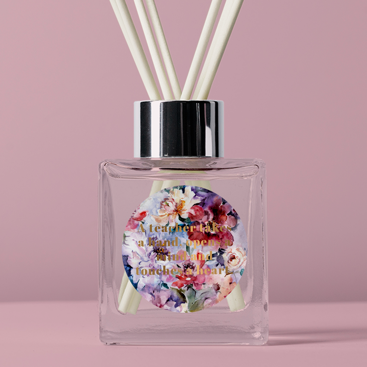 FOIL Golden Florals Teachers Appreciation Vinyl Label Pack - Design Two - Round