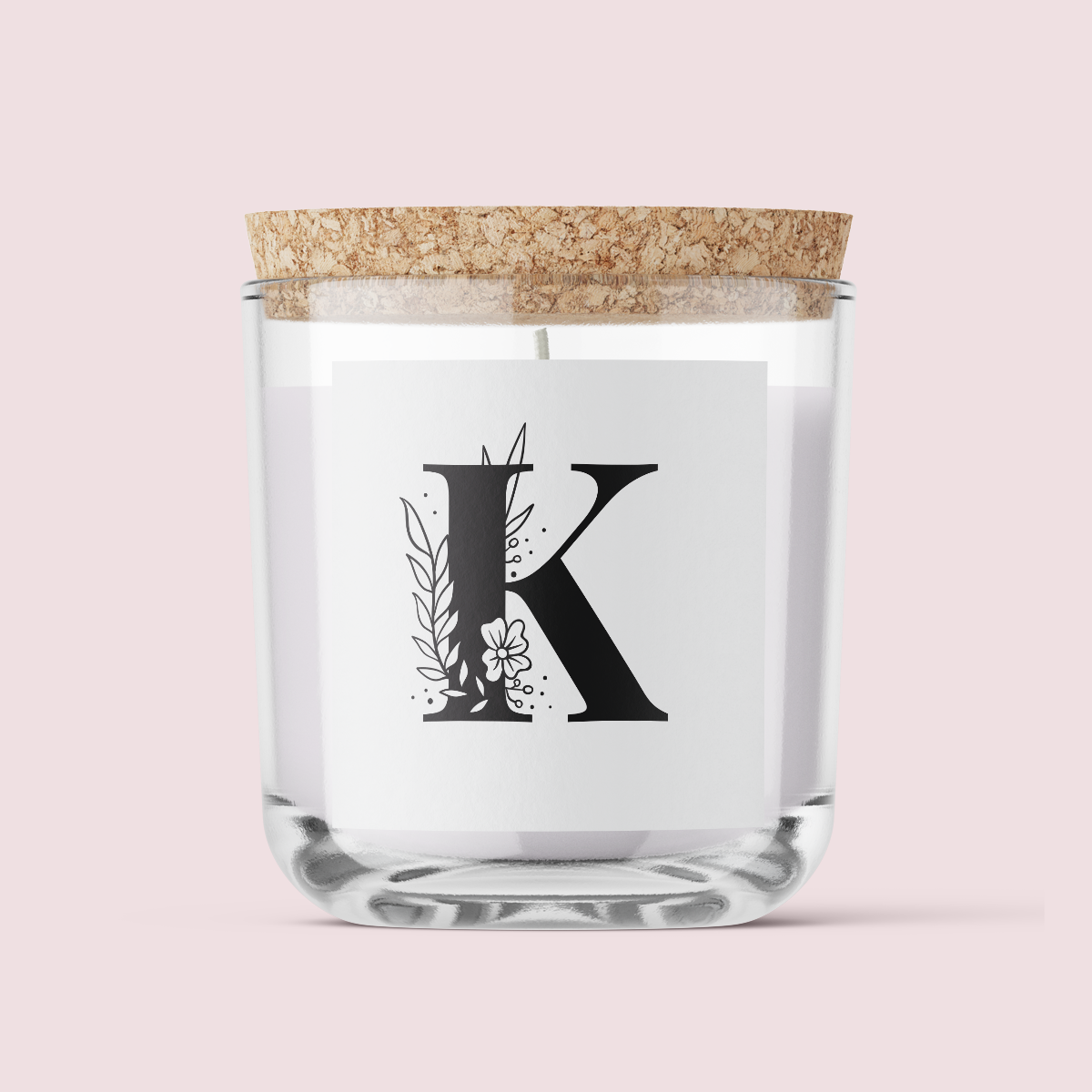 Floral Initials - Letter K - SQUARE