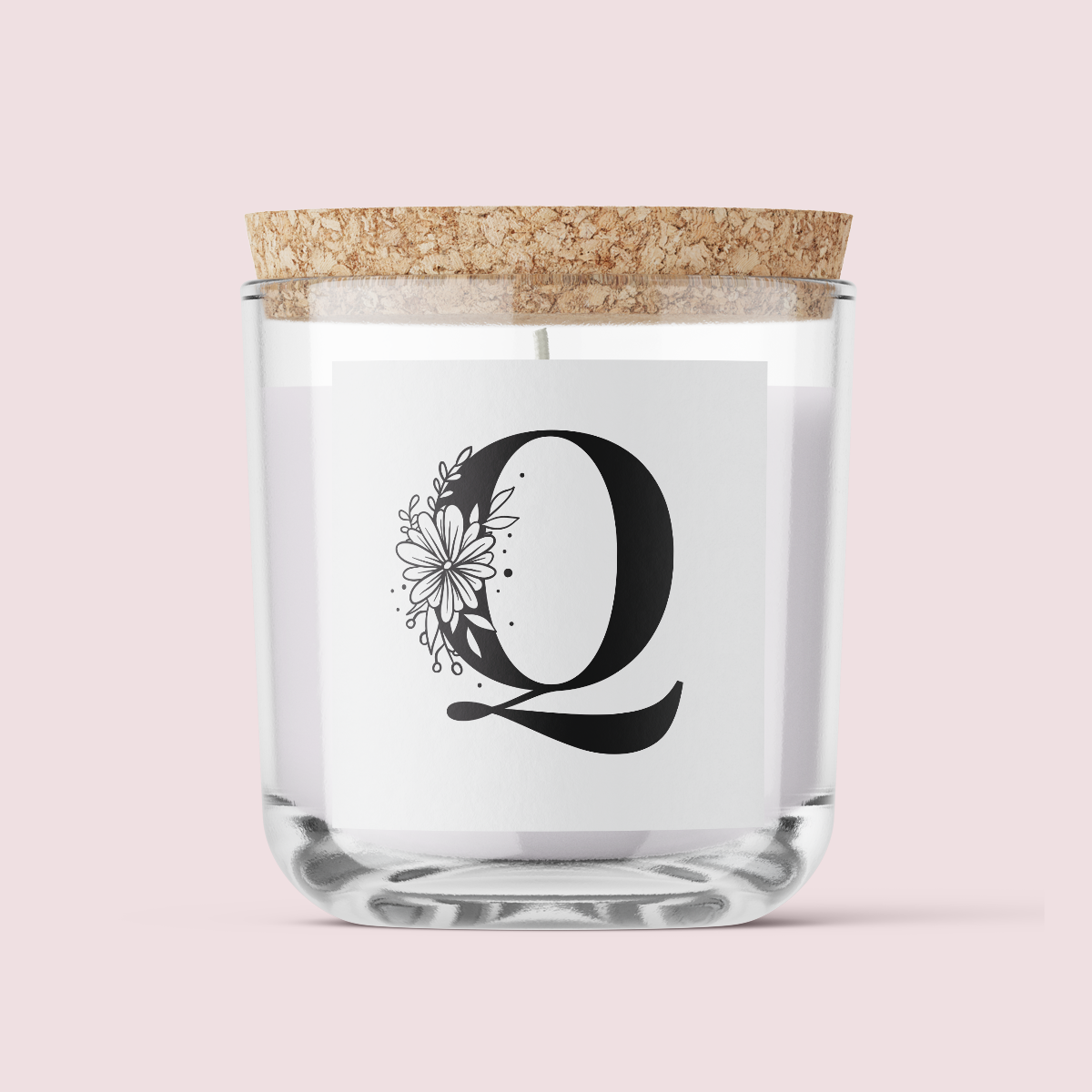Floral Initials - Letter Q - SQUARE
