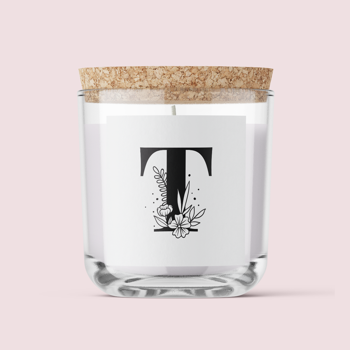 Floral Initials - Letter T - SQUARE