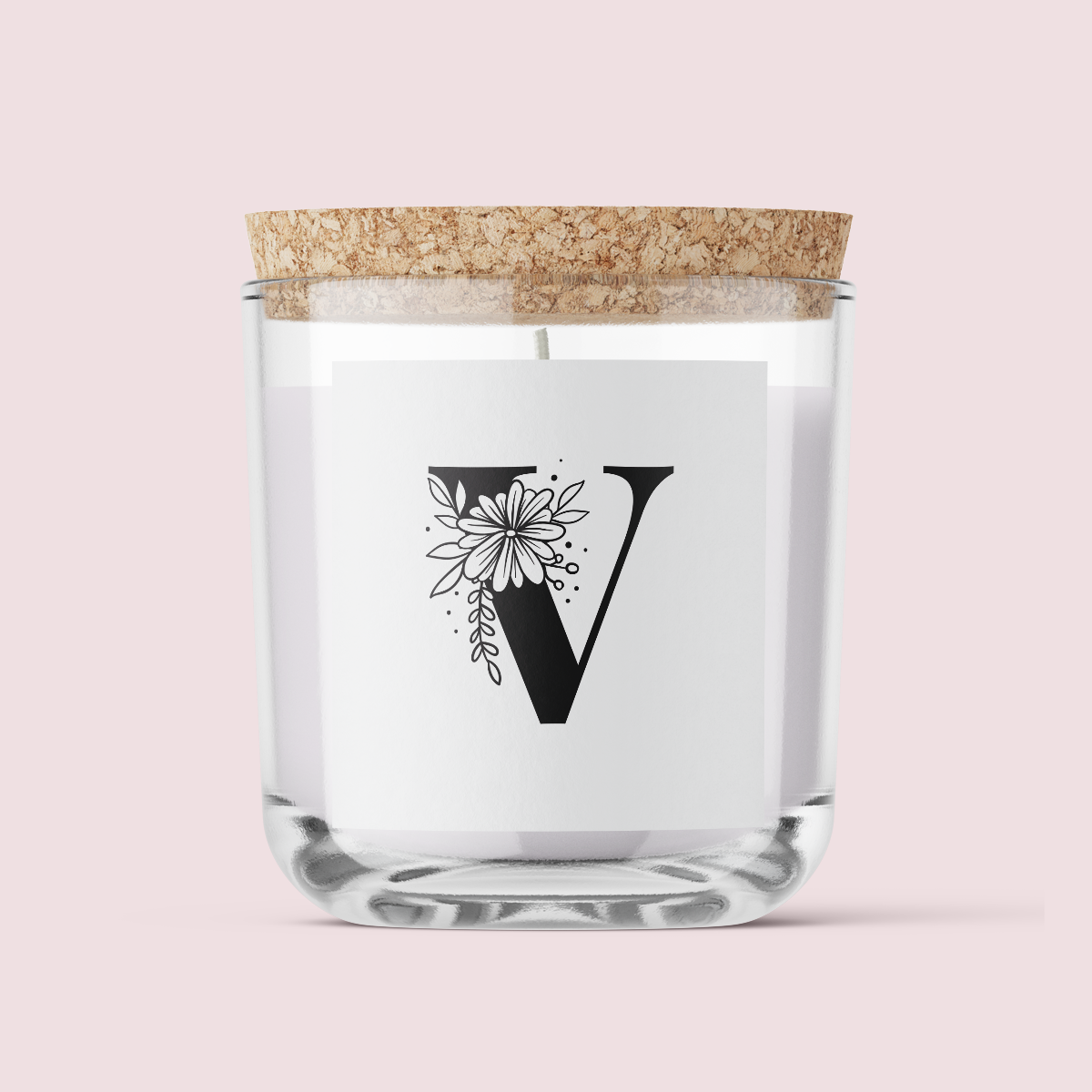 Floral Initials - Letter V - SQUARE