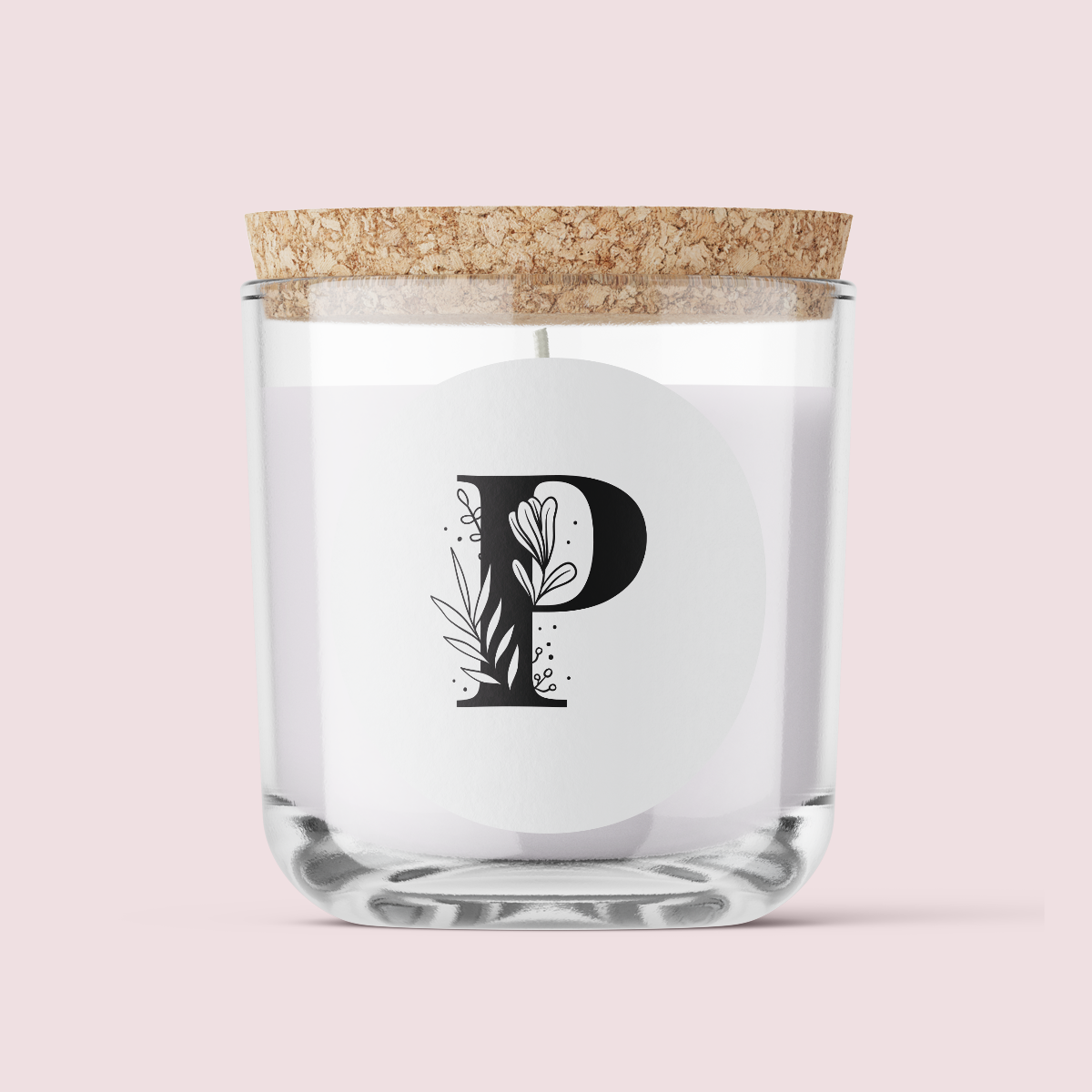 Floral Initials - Letter P - ROUND