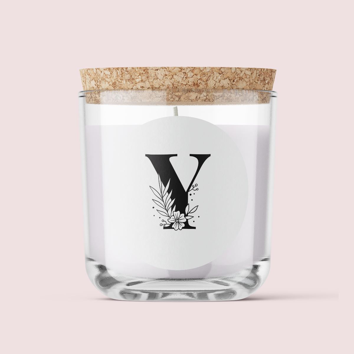 Floral Initials - Letter Y - ROUND