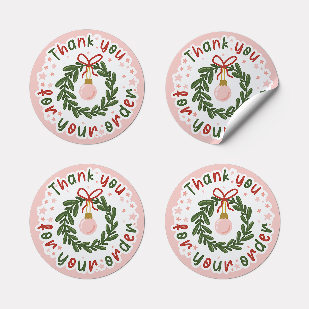 Christmas Thank you Stickers - One