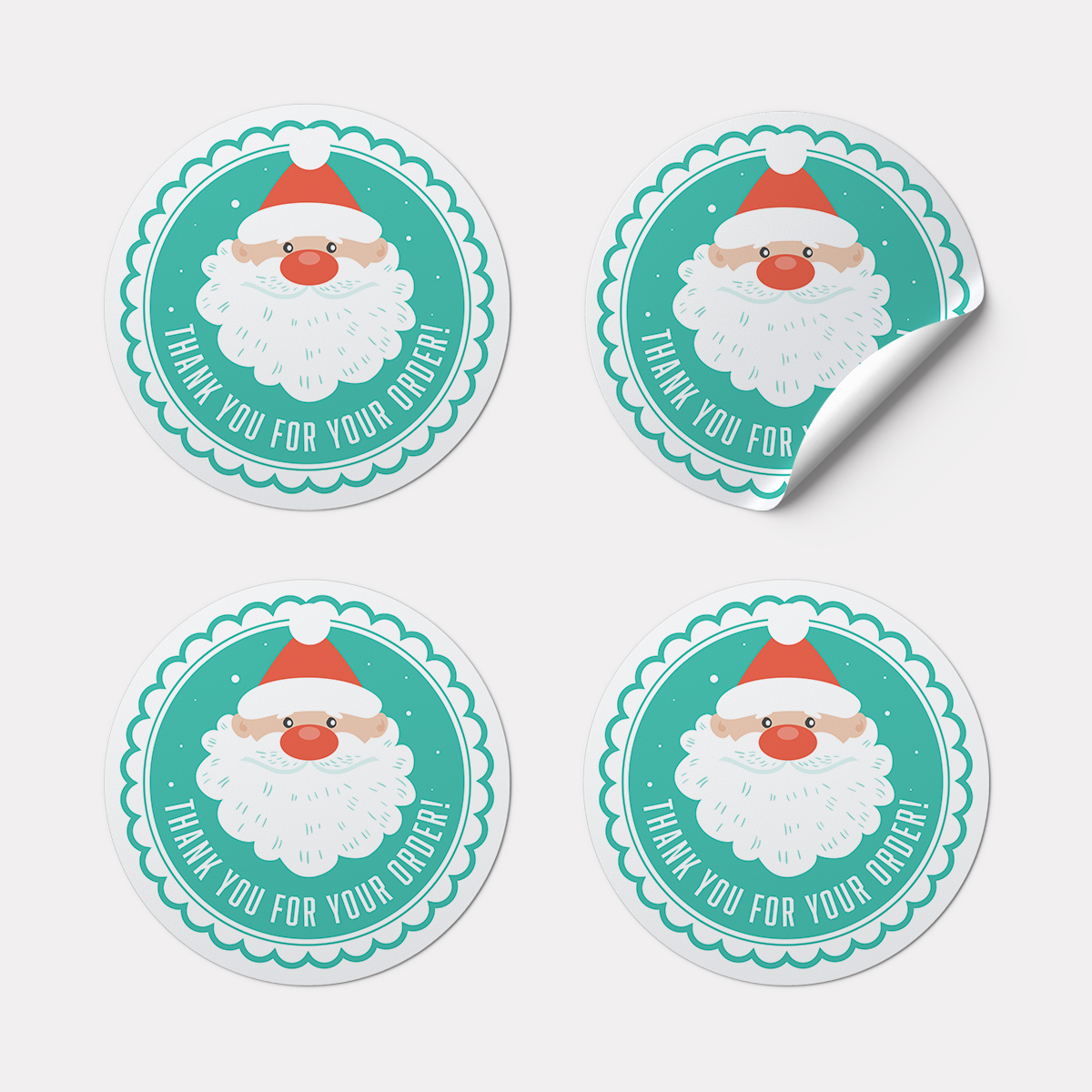 Christmas Thank you Stickers - Two