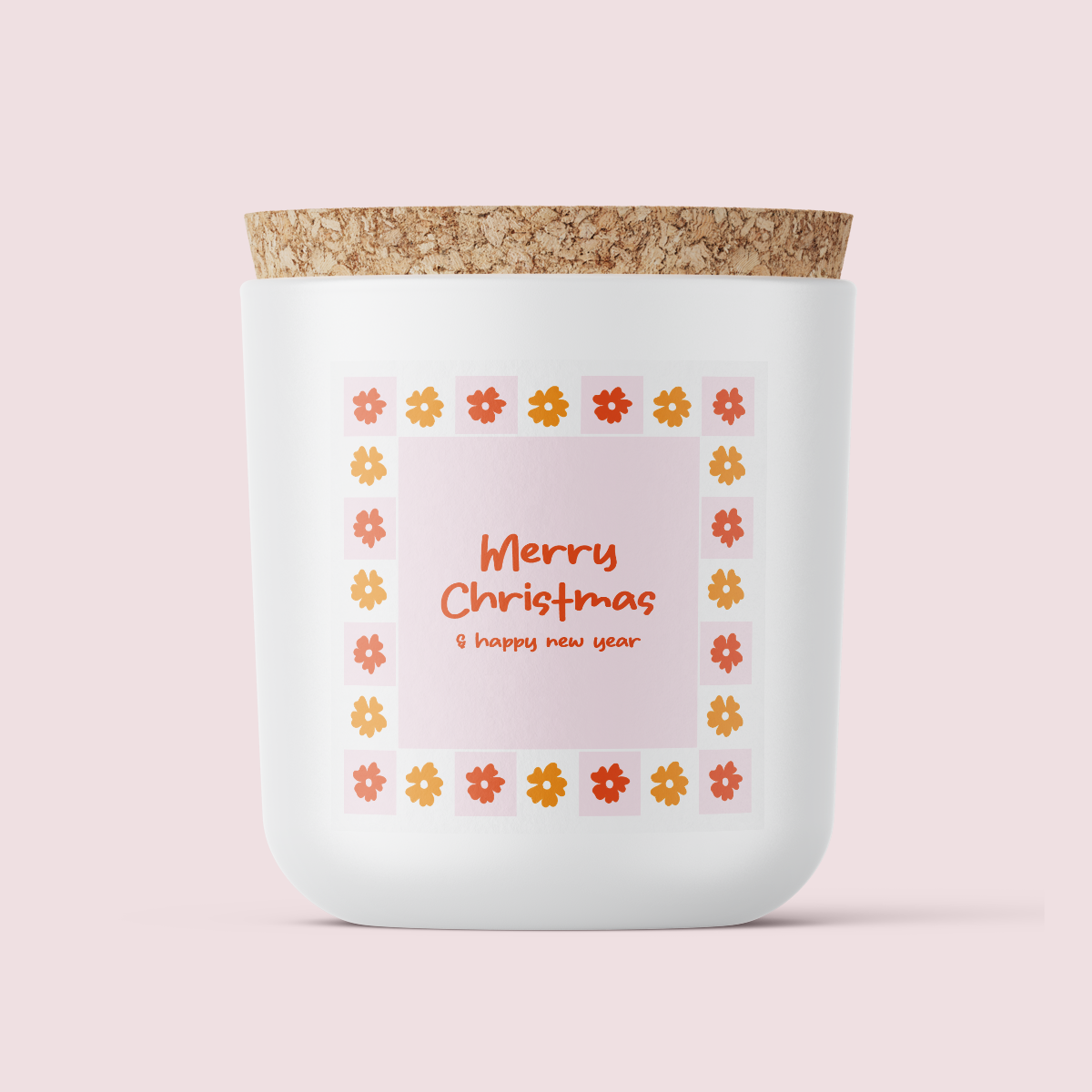 Yiscah's Pencil Box - Christmas Flowers Pink - Square