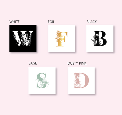 Floral Initials - Letter B - SQUARE