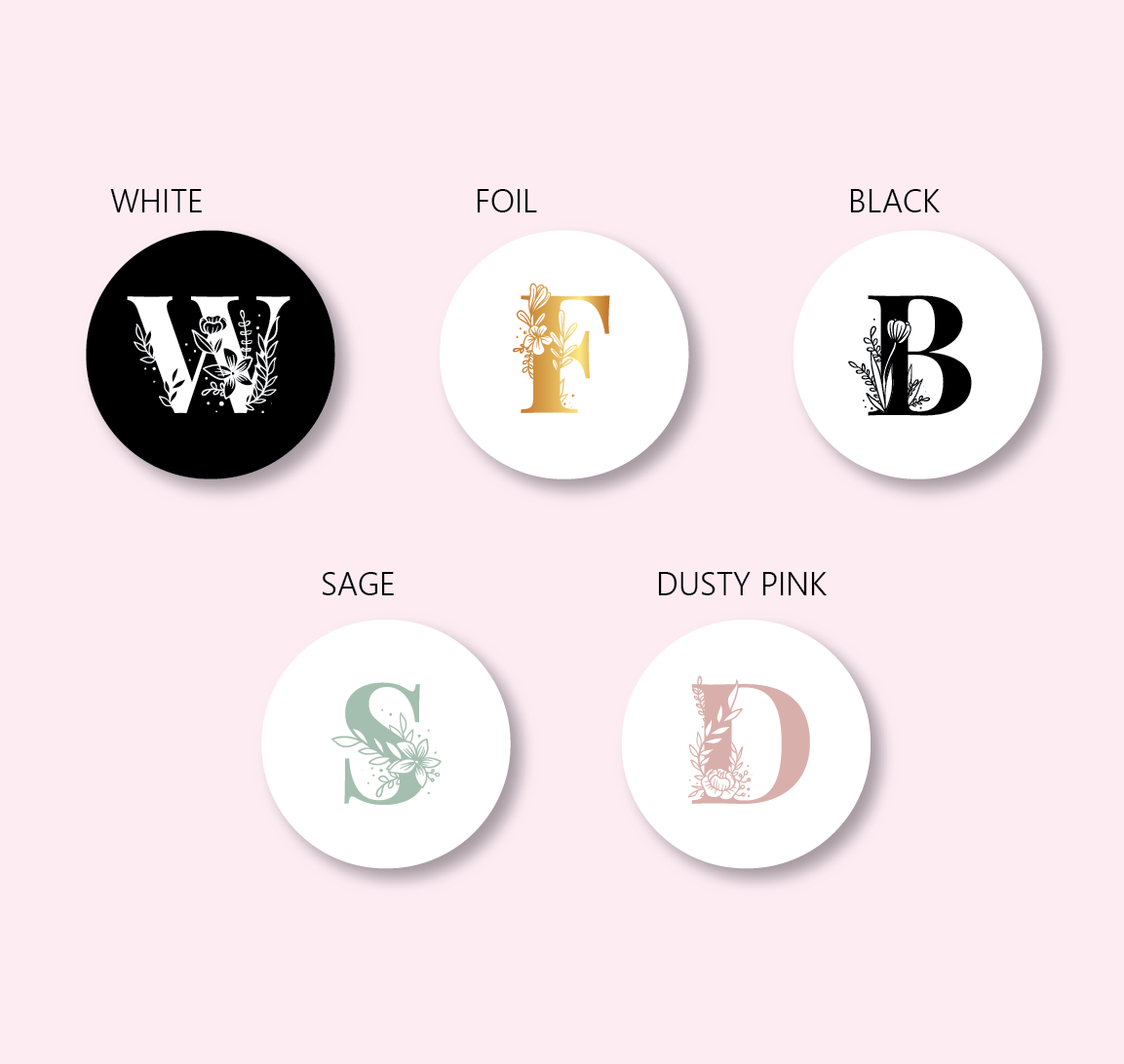 Floral Initials - Letter J - ROUND