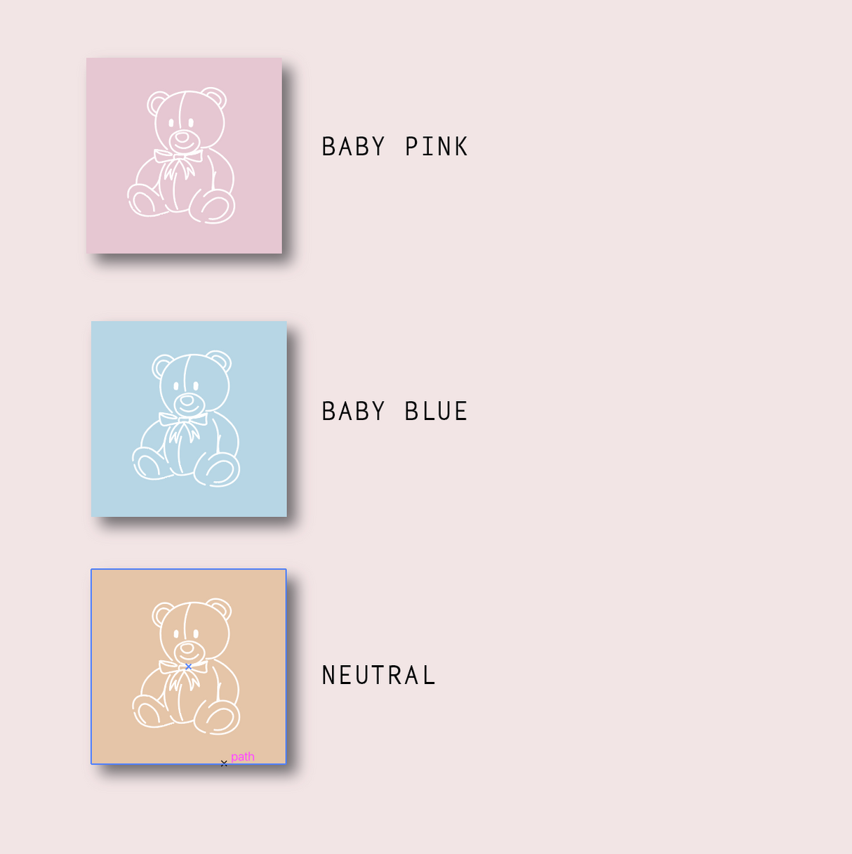 Baby Shower Collection - Bear - SQUARE