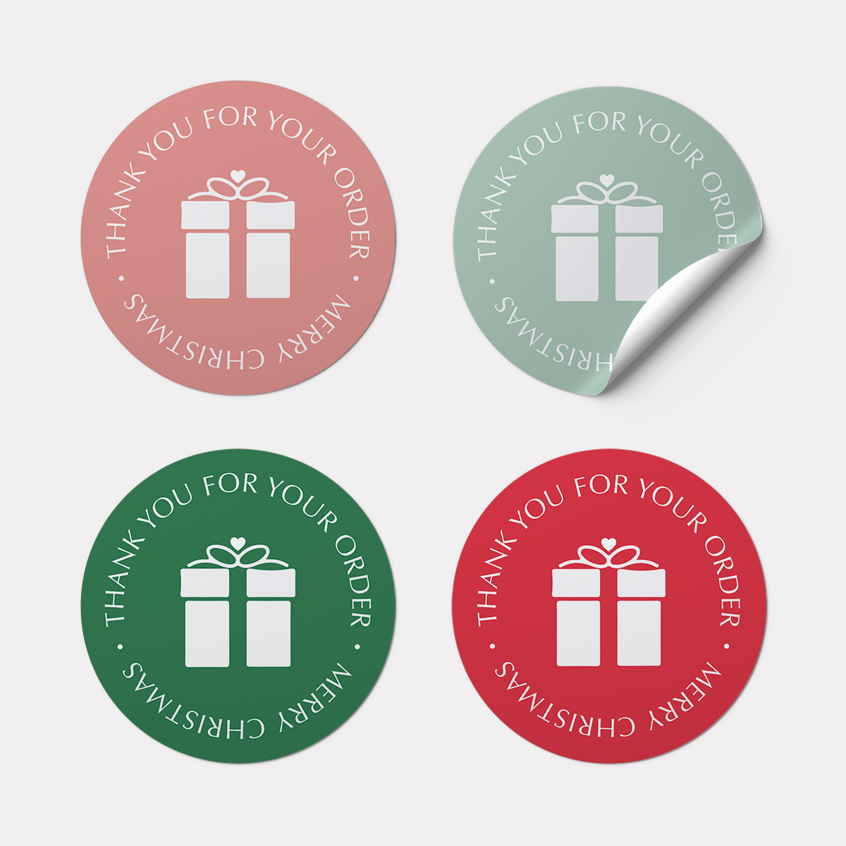 Christmas Thank you Stickers - Three