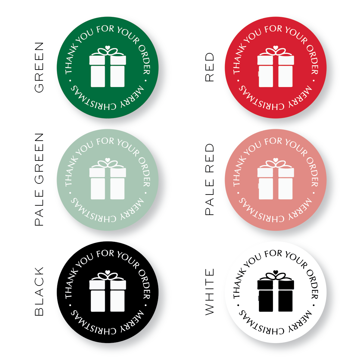 Christmas Thank you Stickers - Three