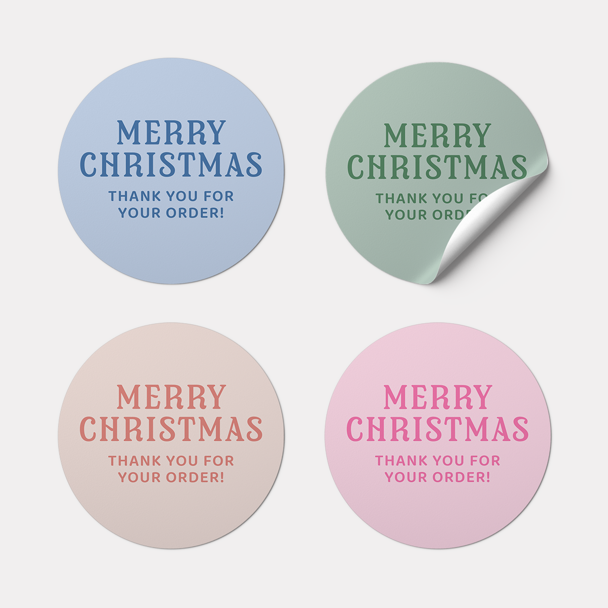 Christmas Thank you Stickers - Four