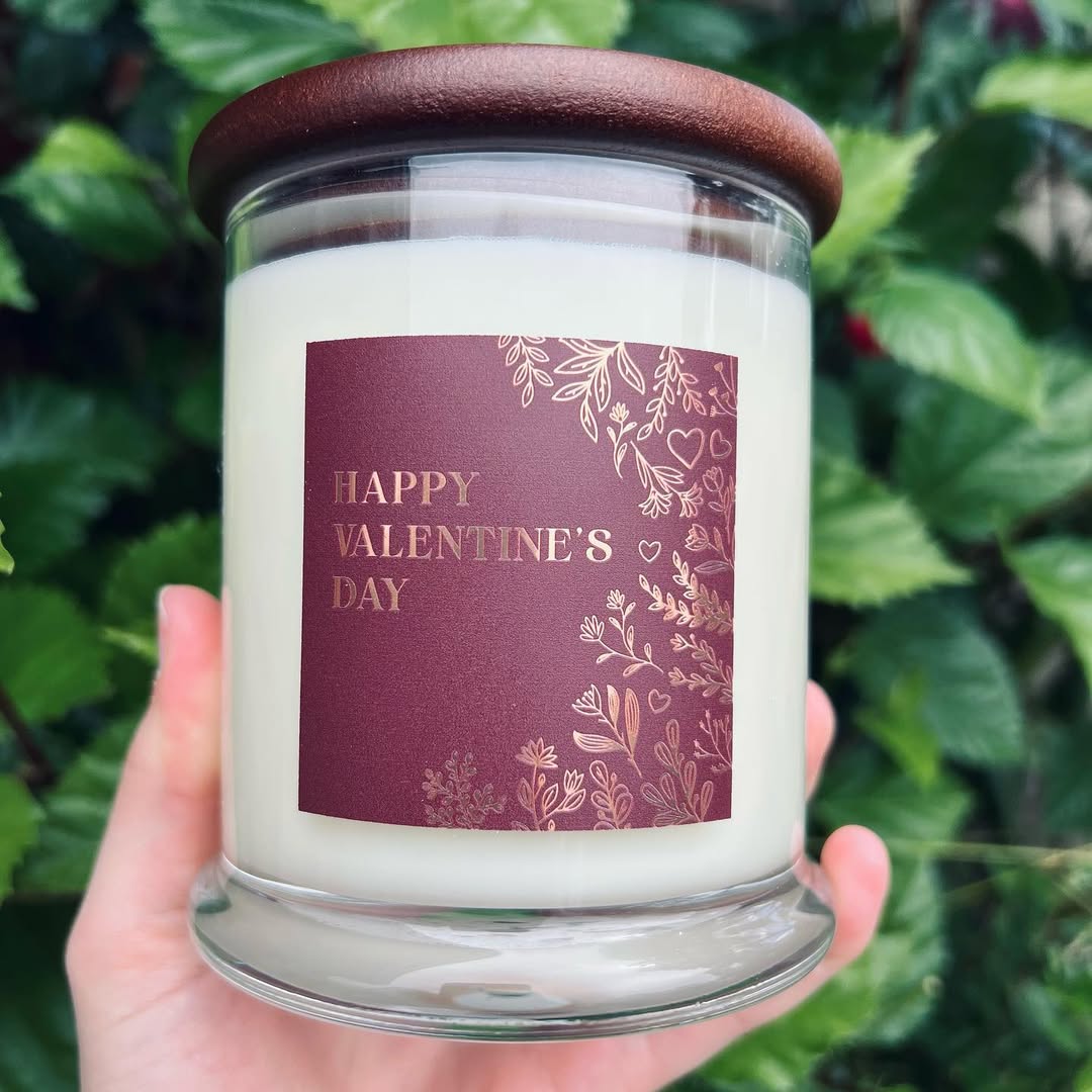 Happy Valentine's Day Floral Square Vinyl Label Pack