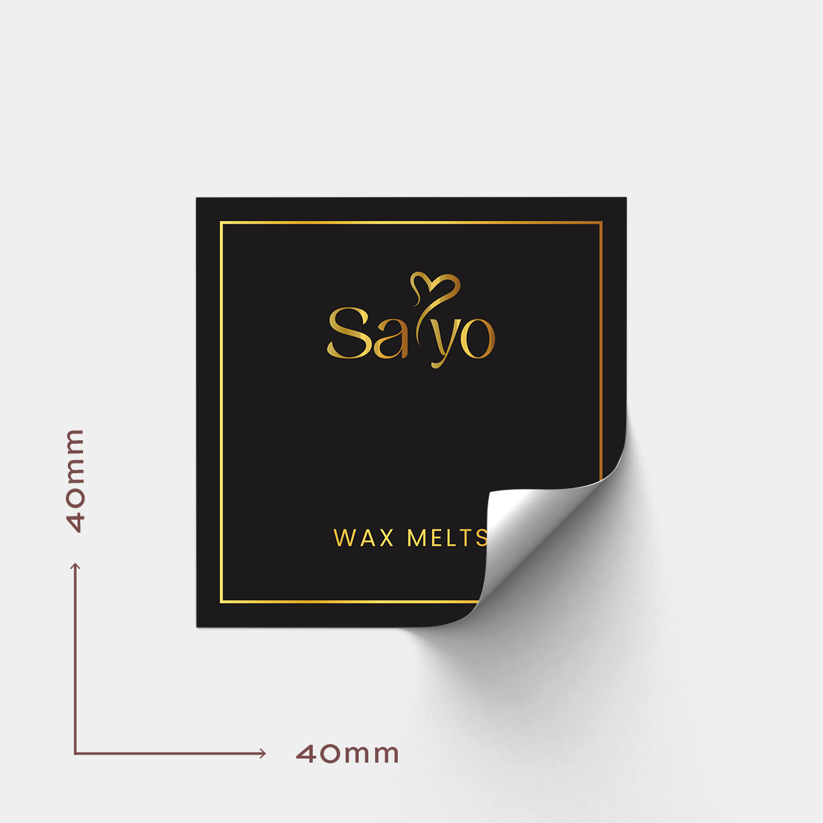 40mm Square Vinyl Labels - Popular Sizes