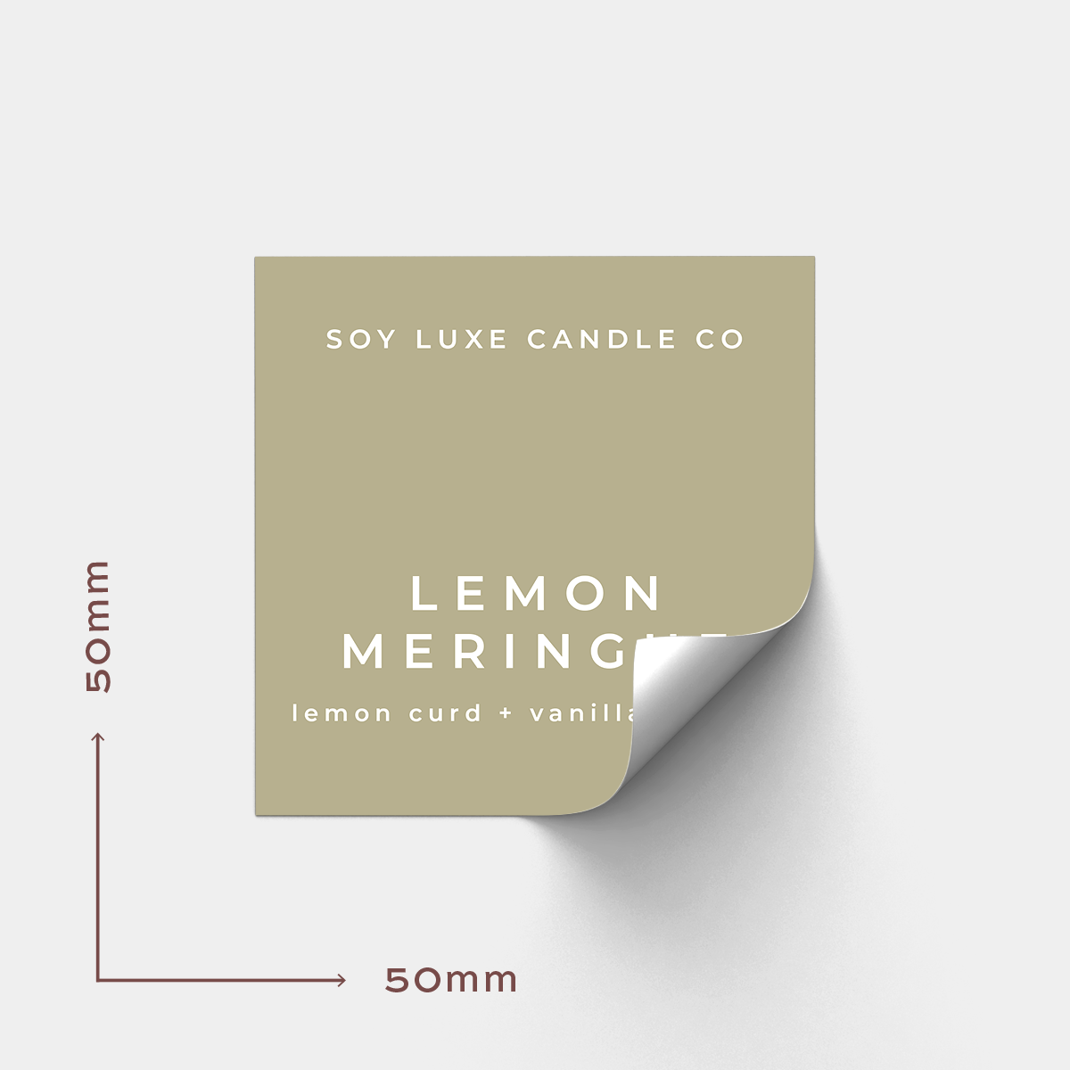 50mm Square Vinyl Labels - Popular Sizes