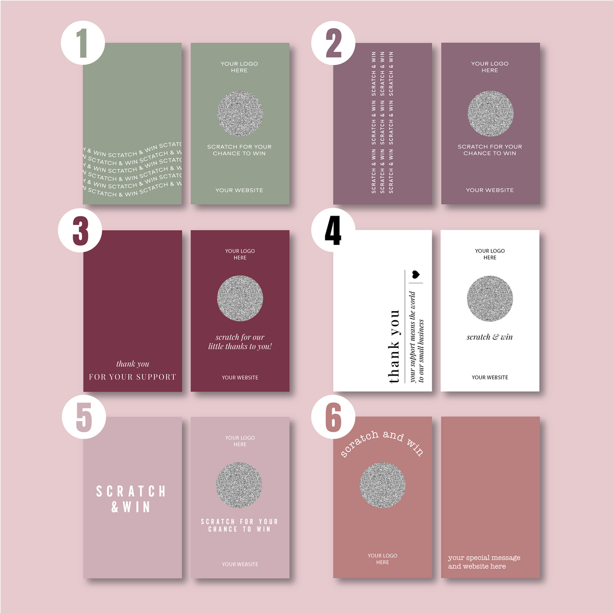 Minimalist Customer Loyalty Scratchie Cards