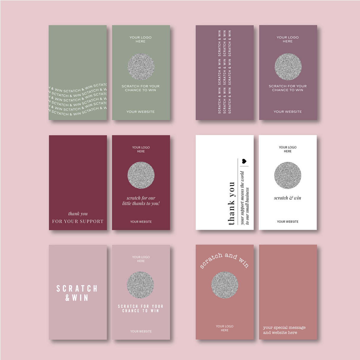 Minimalist Customer Loyalty Scratchie Cards