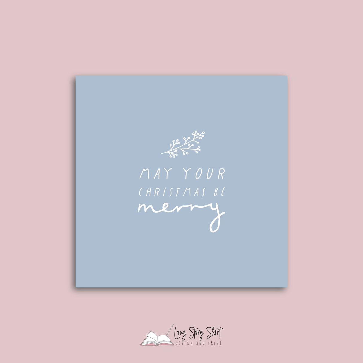 Blue Have a Leafy Christmas Vinyl Label Pack Square Matte/Gloss