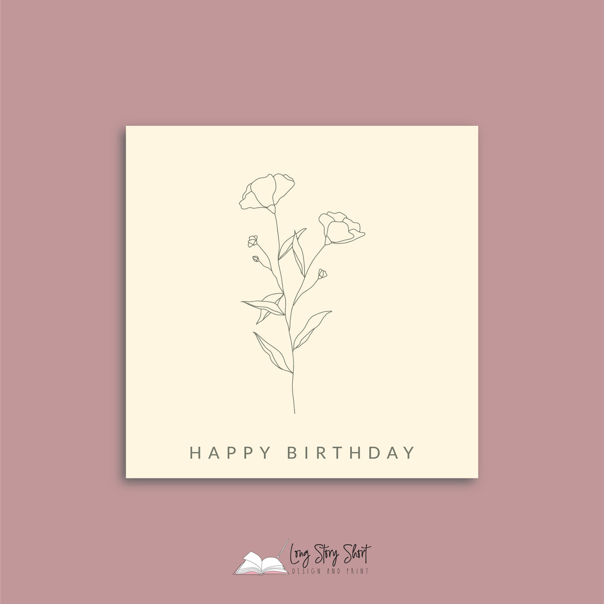 Cream Botanical Happy Birthday Vinyl Label Pack
