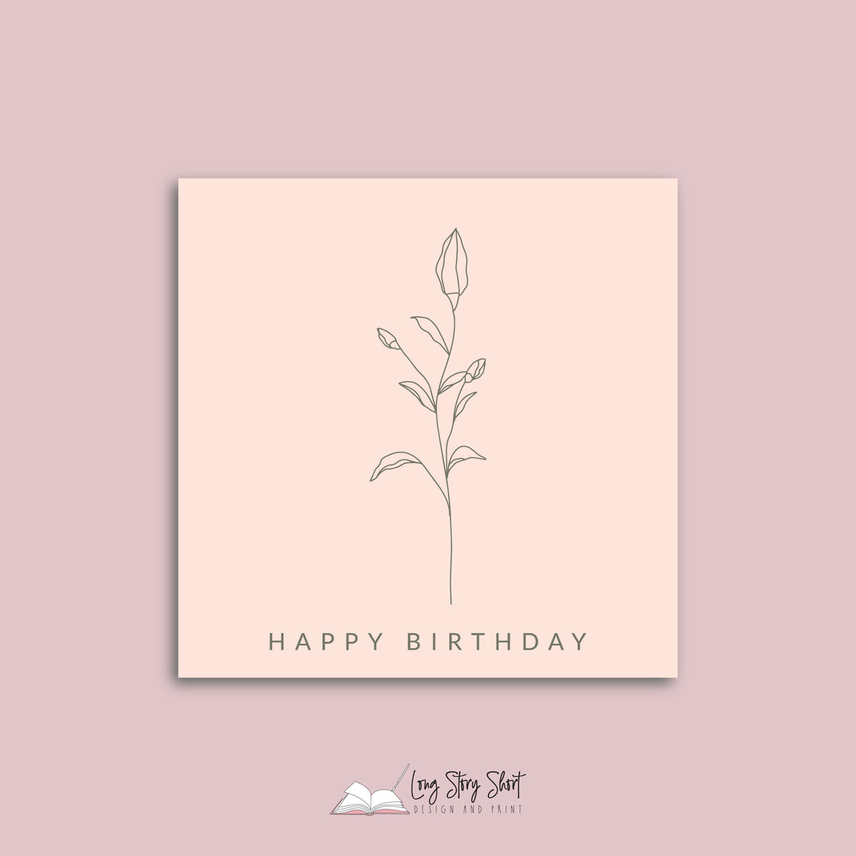 Cream Botanical Happy Birthday Vinyl Label Pack