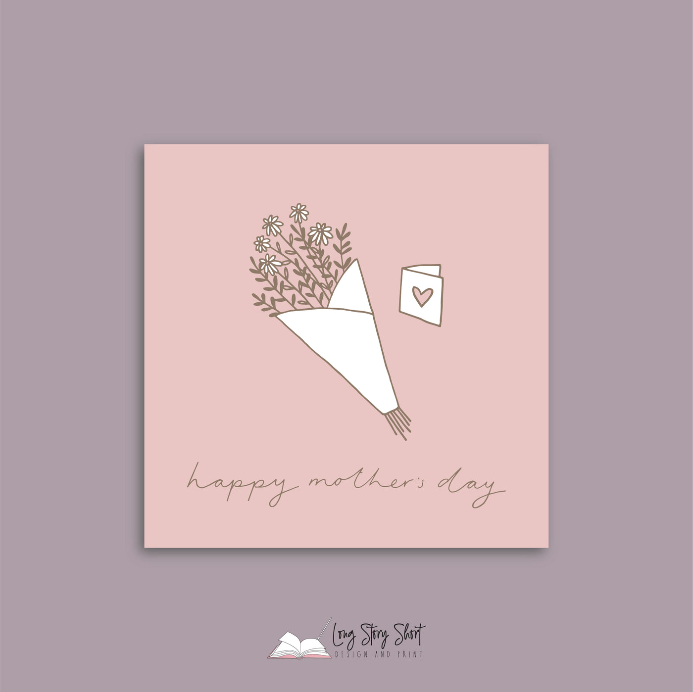 Dusty Pink Bouquet Mothers Day Vinyl Label Pack