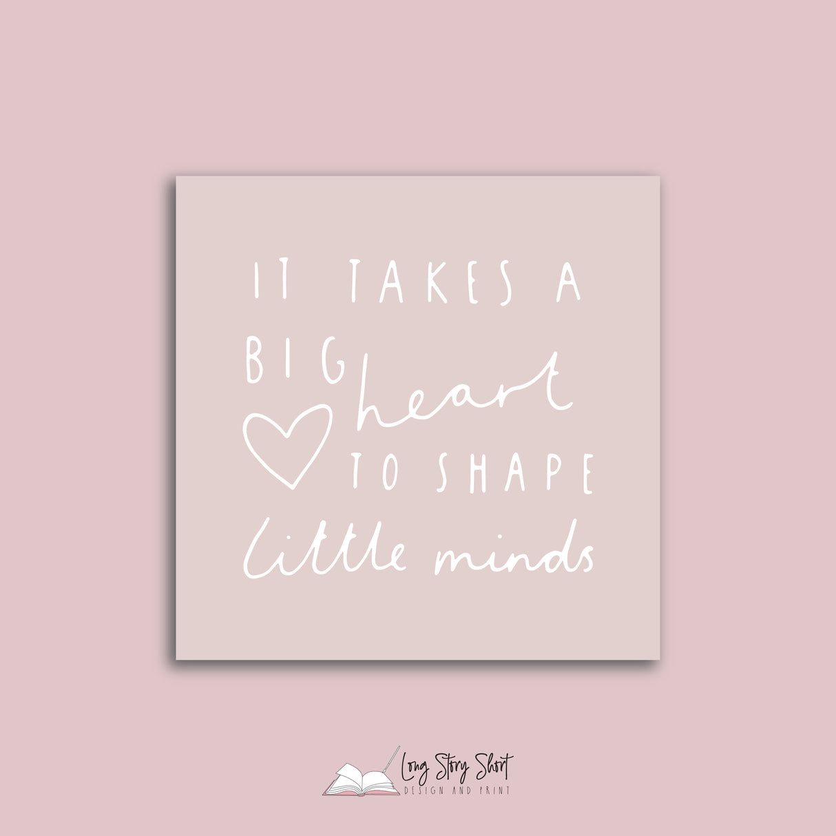 It takes a big heart to help shape little minds Teacher Appreciation Vinyl Label Pack Square Matte/Gloss