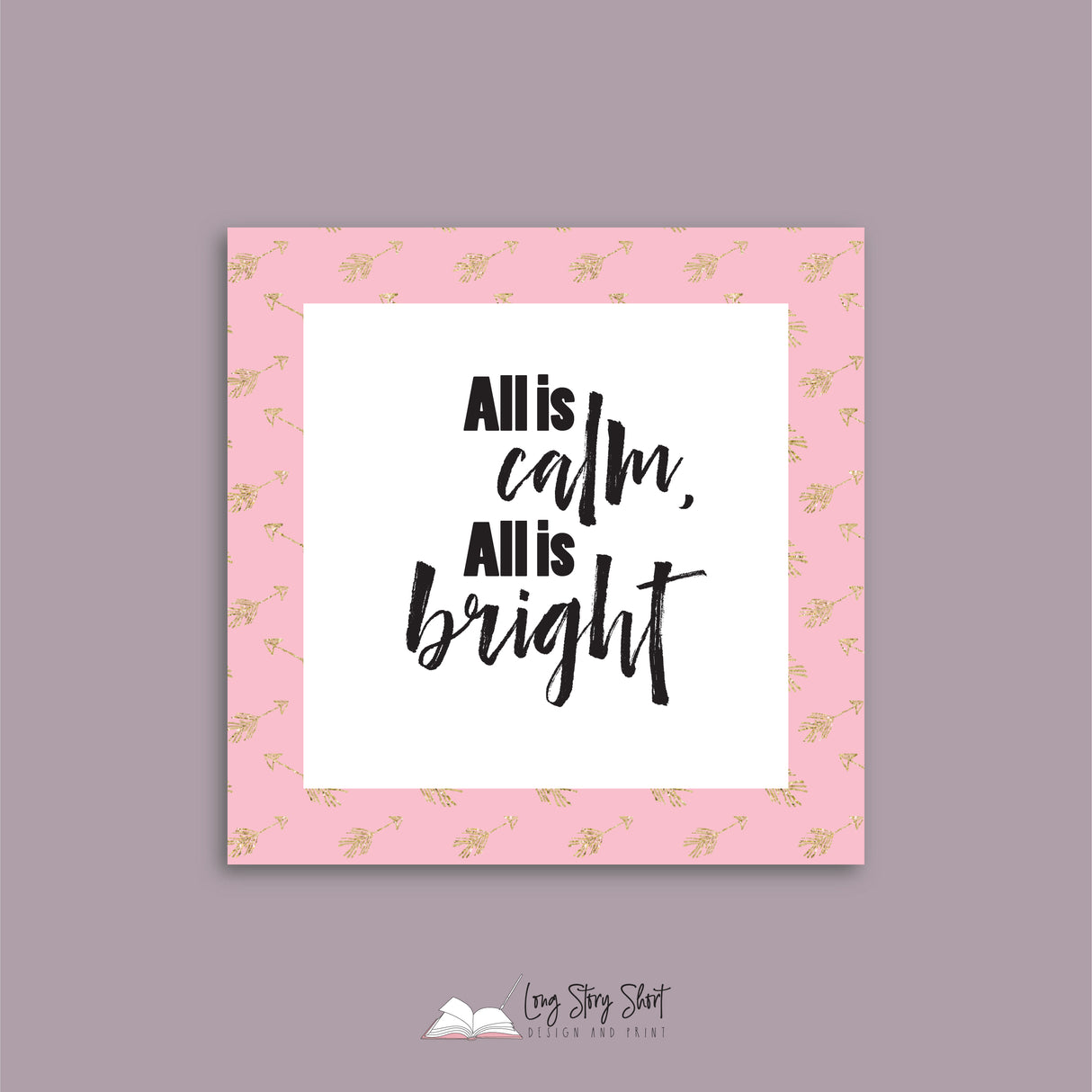 WHITE & PINK Square Christmas Vinyl Label Pack Square Matte/Gloss