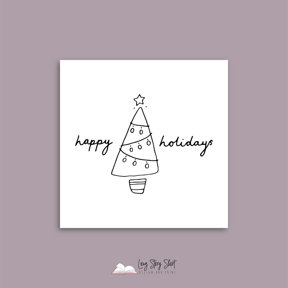 White Stars and Lights Christmas Vinyl Label Pack Square Matte/Gloss