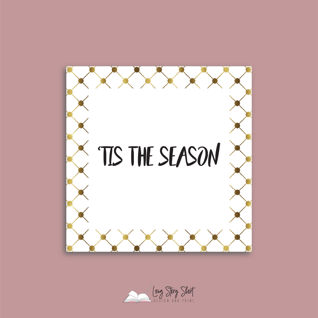 WHITE & GOLD Square Christmas Vinyl Label Pack Square Matte/Gloss