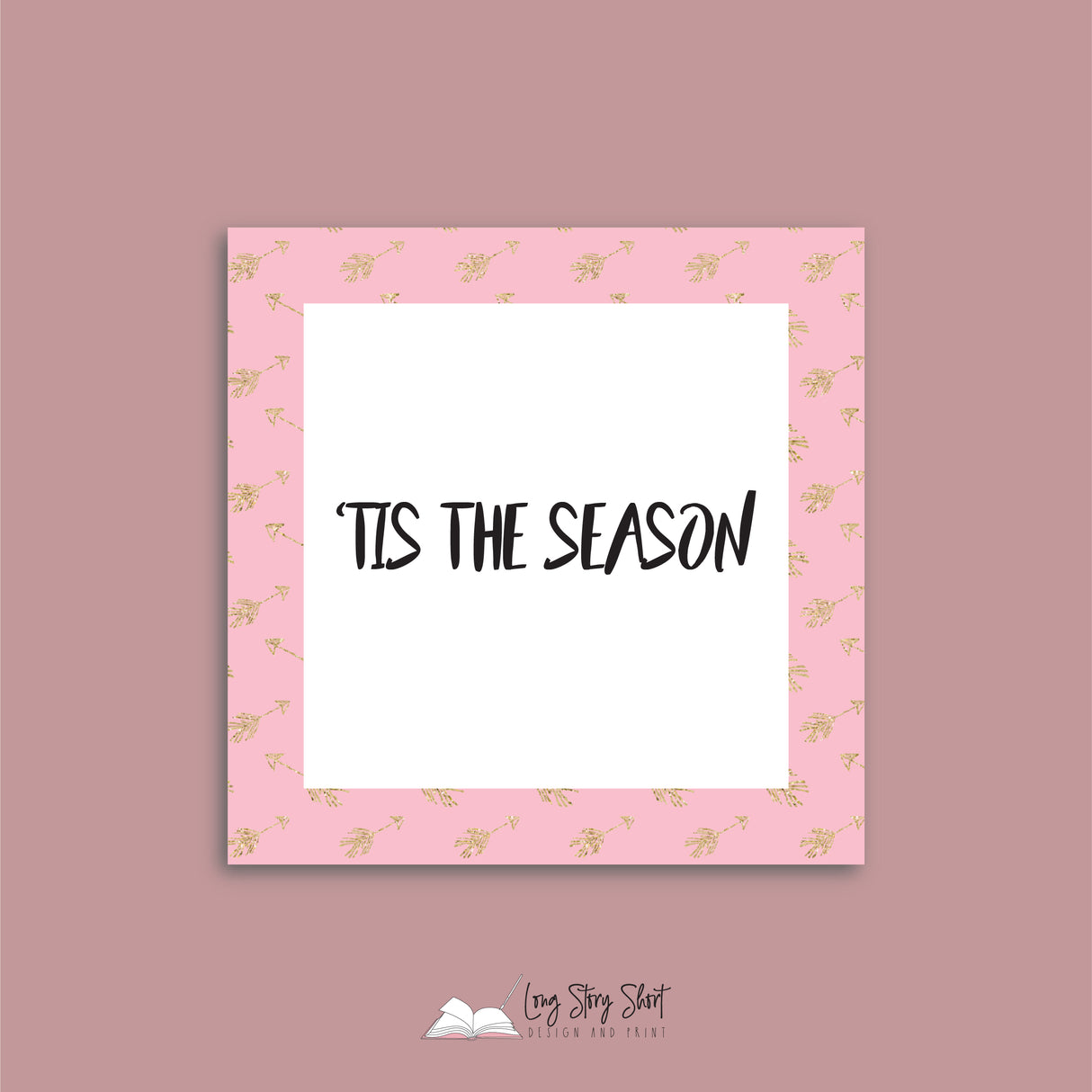 WHITE & PINK Square Christmas Vinyl Label Pack Square Matte/Gloss