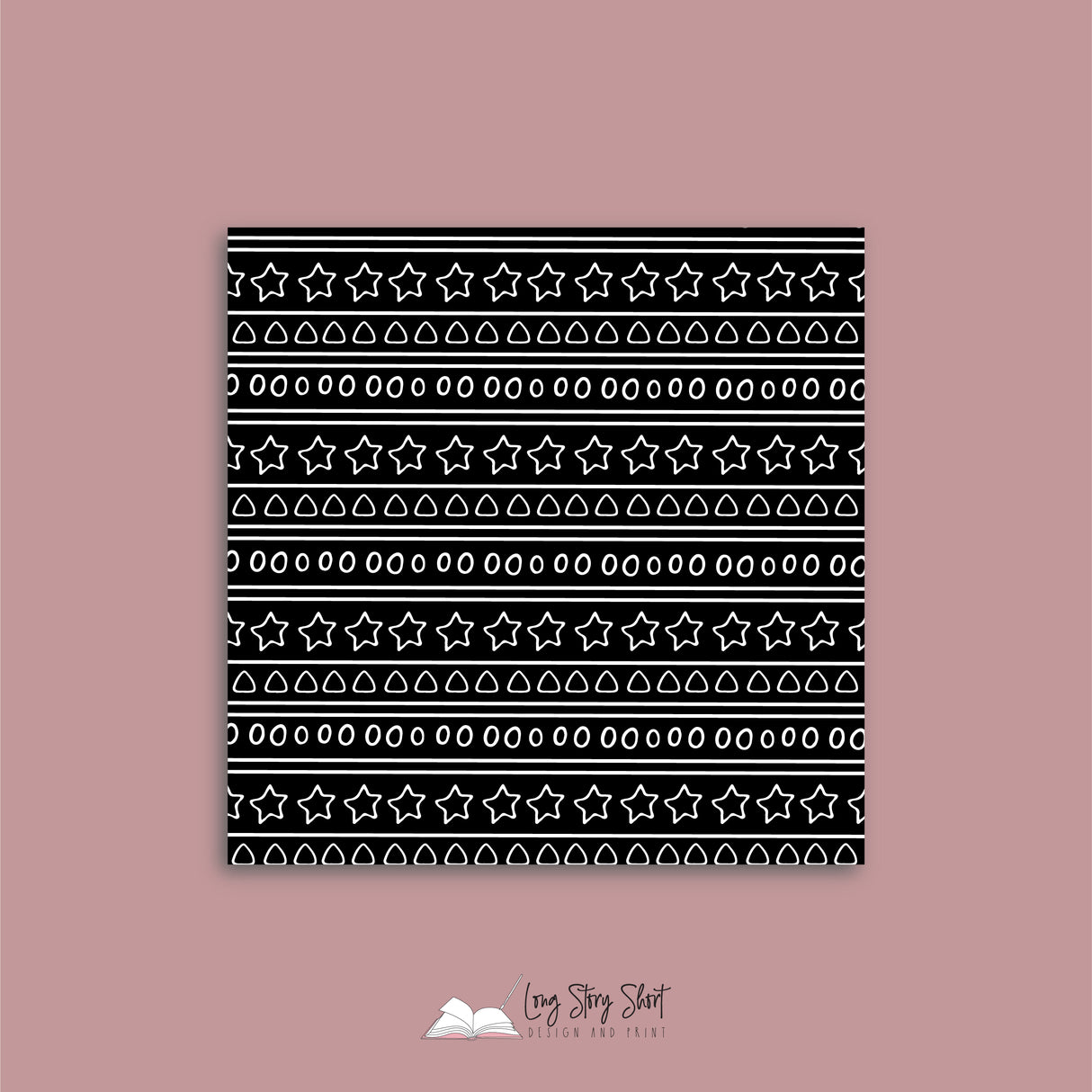 Black Stars and Lights Christmas Vinyl Label Pack Square Matte/Gloss