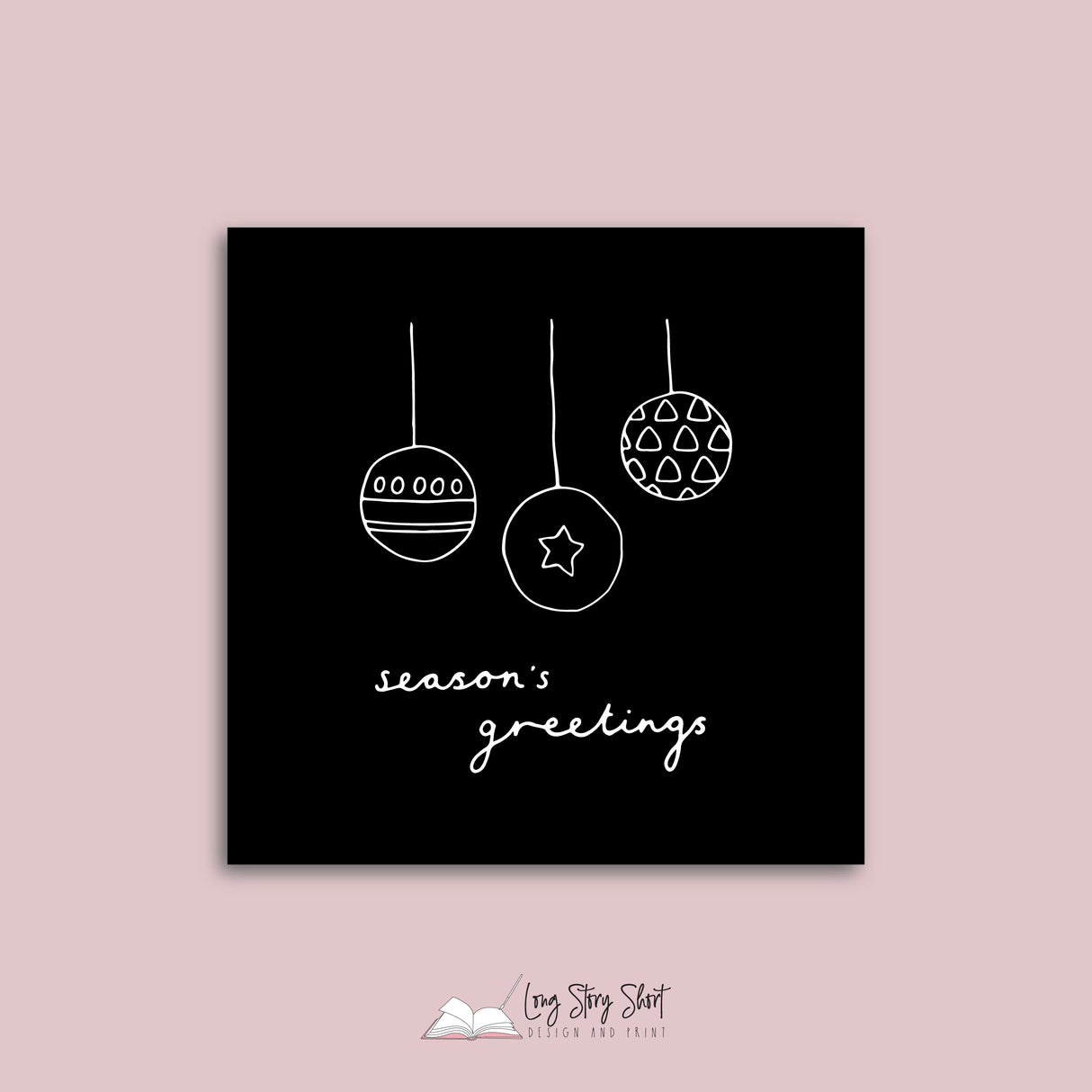 Black Stars and Lights Christmas Vinyl Label Pack Square Matte/Gloss